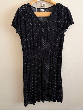 Old Navy Black Mini Dress with White Polka Dots